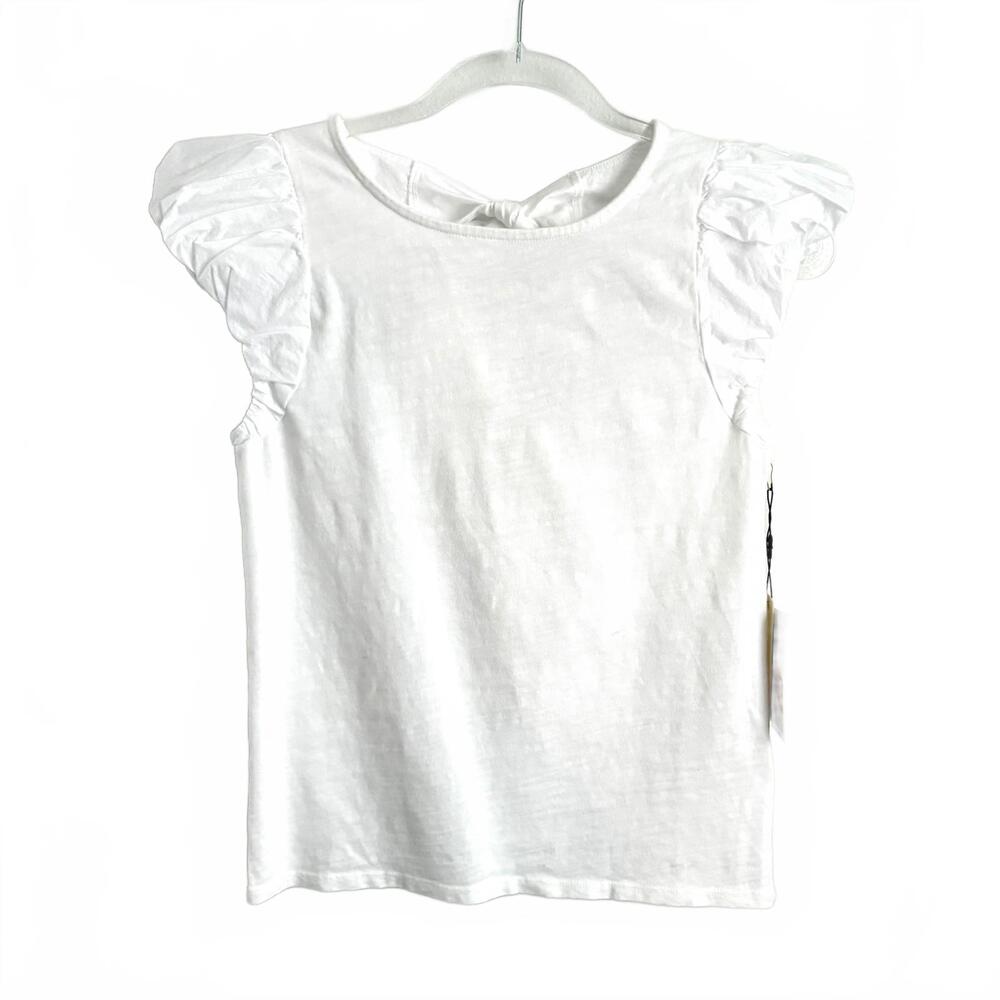 Nation LTD | NWT Short Cap Sleeve White Backside Bow Top Size XS